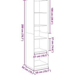 vidaXL Kledingkast 50x50x200 cm bewerkt hout wit