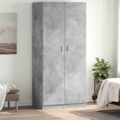 vidaXL Kledingkast 90x52x200 cm bewerkt hout betongrijs
