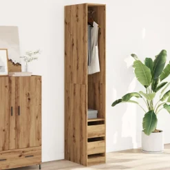 vidaXL Kledingkast 30x50x200 cm bewerkt hout artisanaal eikenkleur