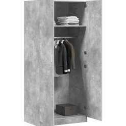 vidaXL Kledingkast 80x52x180 cm bewerkt hout betongrijs