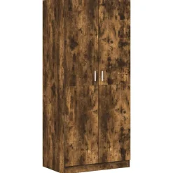 vidaXL Kledingkast 80x52x180 cm bewerkt hout gerookt eikenkleurig