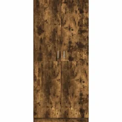 vidaXL Kledingkast 80x52x180 cm bewerkt hout gerookt eikenkleurig