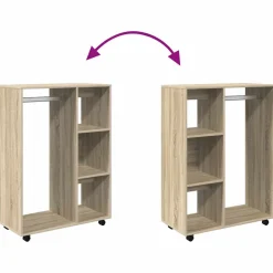 vidaXL Kledingkast 80x40x110 cm bewerkt hout sonoma eikenkleurig