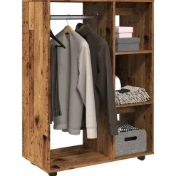 vidaXL Kledingkast 80x40x110 cm bewerkt hout oud houtkleurig