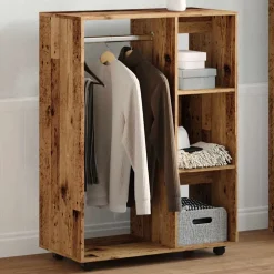 vidaXL Kledingkast 80x40x110 cm bewerkt hout oud houtkleurig