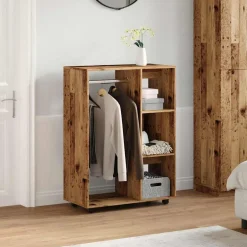 vidaXL Kledingkast 80x40x110 cm bewerkt hout oud houtkleurig