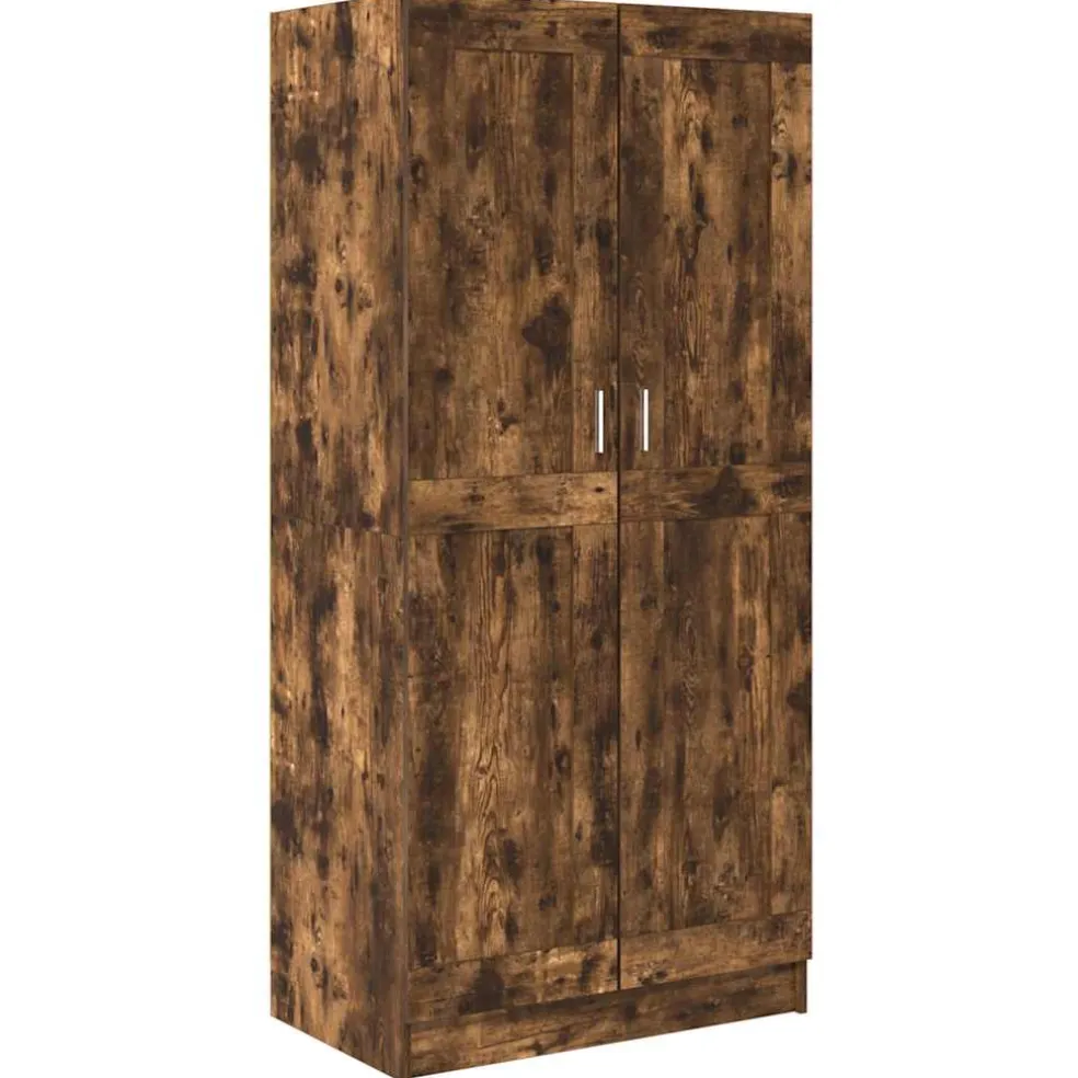 vidaXL Kledingkast 82,5x51,5x180 cm bewerkt hout gerookt eikenkleurig
