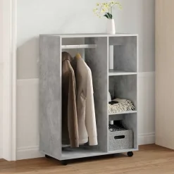 vidaXL Kledingkast 80x40x110 cm bewerkt hout betongrijs