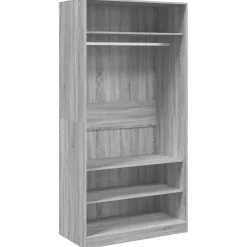 vidaXL Kledingkast 100x50x200 cm bewerkt hout grijs sonoma eikenkleur