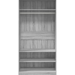 vidaXL Kledingkast 100x50x200 cm bewerkt hout grijs sonoma eikenkleur