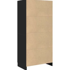 vidaXL Kledingkast 82,5x51,5x180 cm spaanplaat hoogglans zwart