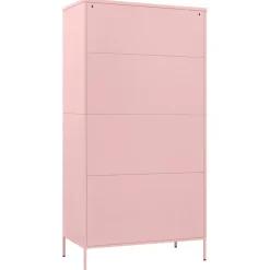 vidaXL Kledingkast 90x50x180 cm staal roze