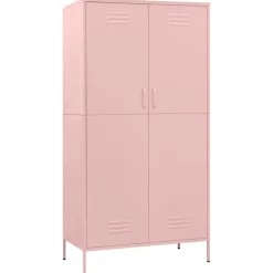 vidaXL Kledingkast 90x50x180 cm staal roze