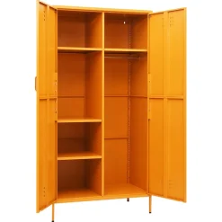 vidaXL Kledingkast 90x50x180 cm staal mosterdgeel
