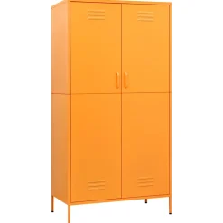 vidaXL Kledingkast 90x50x180 cm staal mosterdgeel