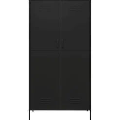 vidaXL Kledingkast 90x50x180 cm staal zwart