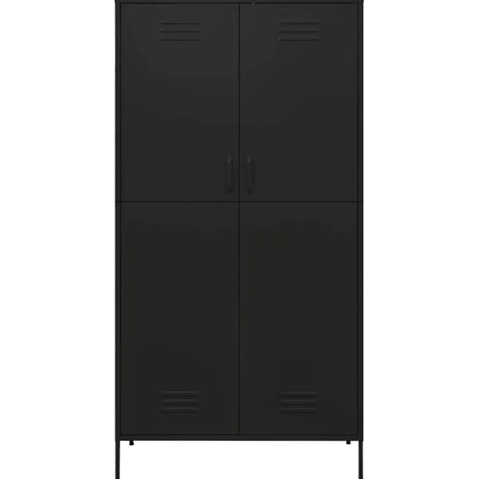 vidaXL Kledingkast 90x50x180 cm staal zwart