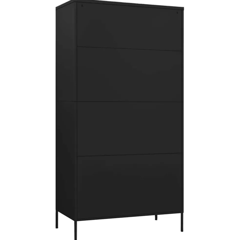 vidaXL Kledingkast 90x50x180 cm staal zwart