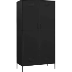 vidaXL Kledingkast 90x50x180 cm staal zwart