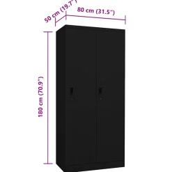 vidaXL Kledingkast 80x50x180 cm staal zwart