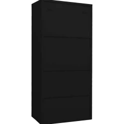 vidaXL Kledingkast 80x50x180 cm staal zwart