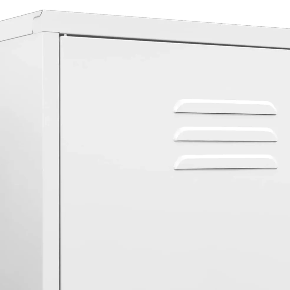 vidaXL Kledingkast 90x50x180 cm staal wit