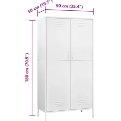vidaXL Kledingkast 90x50x180 cm staal wit