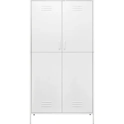 vidaXL Kledingkast 90x50x180 cm staal wit