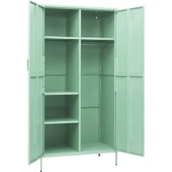 vidaXL Kledingkast 90x50x180 cm staal mintkleurig