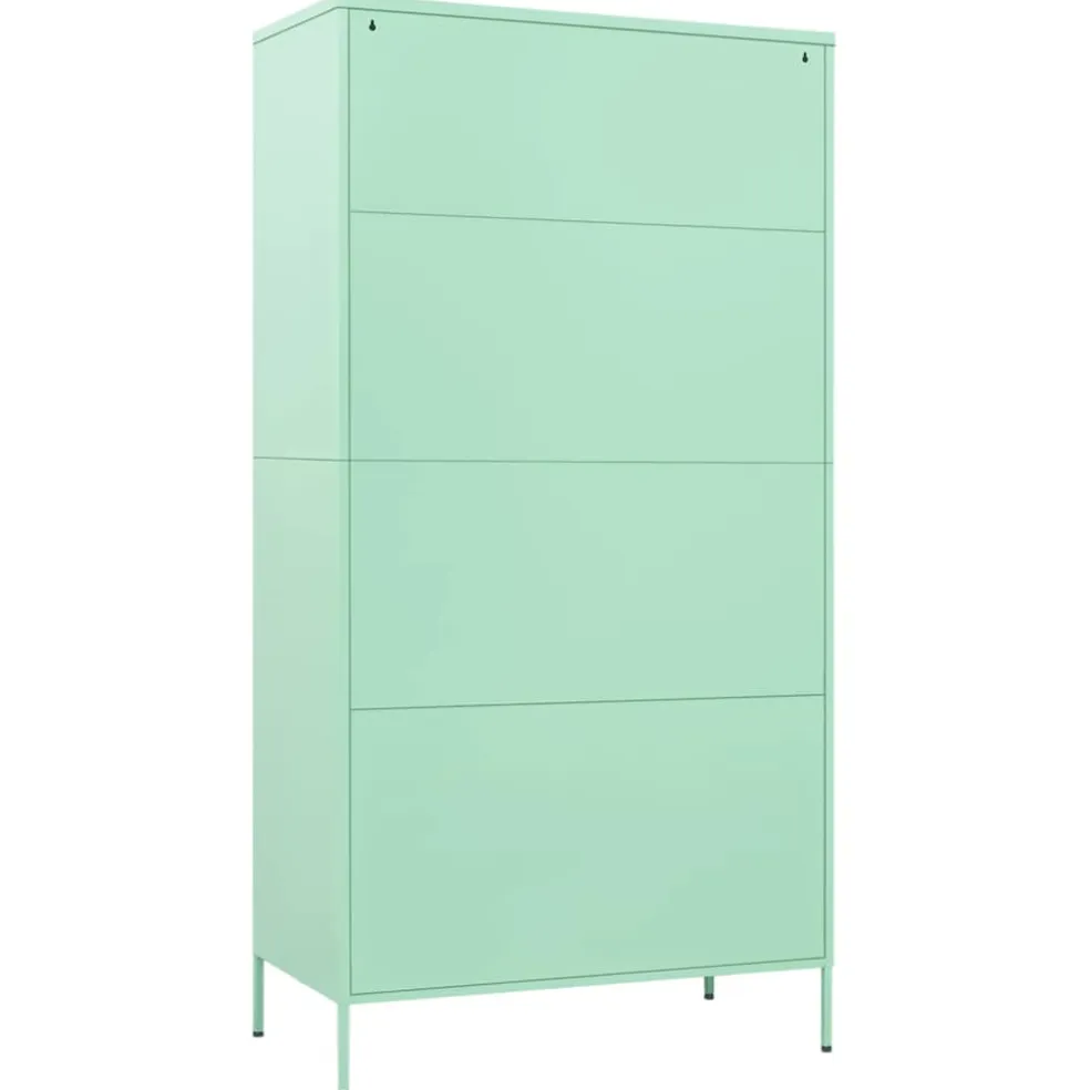 vidaXL Kledingkast 90x50x180 cm staal mintkleurig