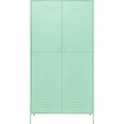 vidaXL Kledingkast 90x50x180 cm staal mintkleurig