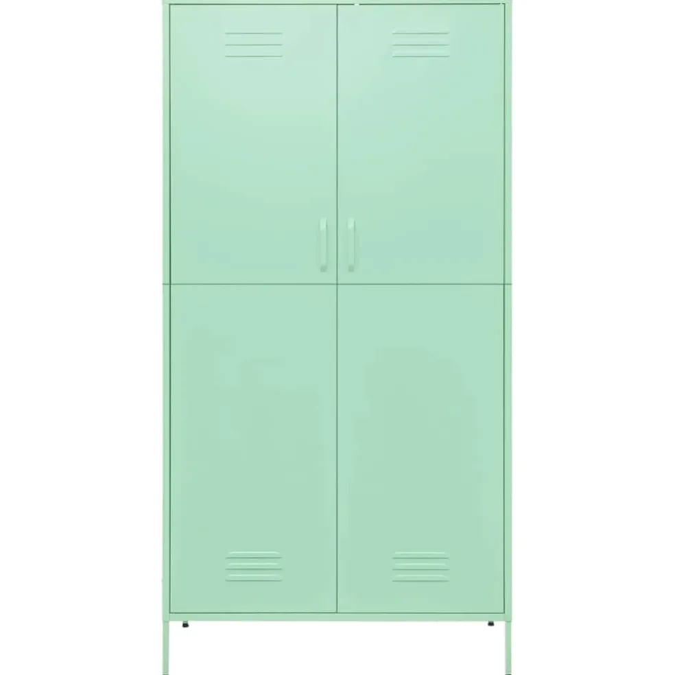 vidaXL Kledingkast 90x50x180 cm staal mintkleurig
