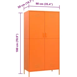 vidaXL Kledingkast 90x50x180 cm staal oranje