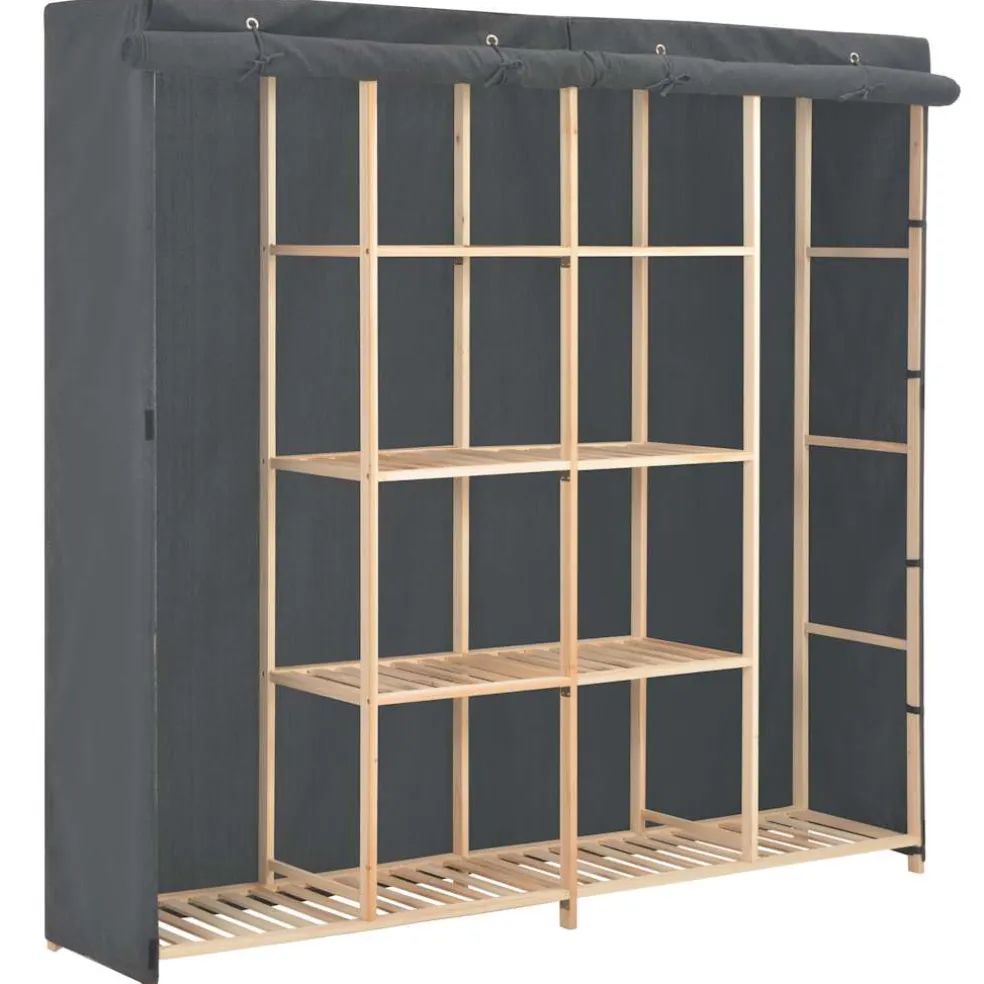 vidaXL Kledingkast 173x40x170 cm stof grijs