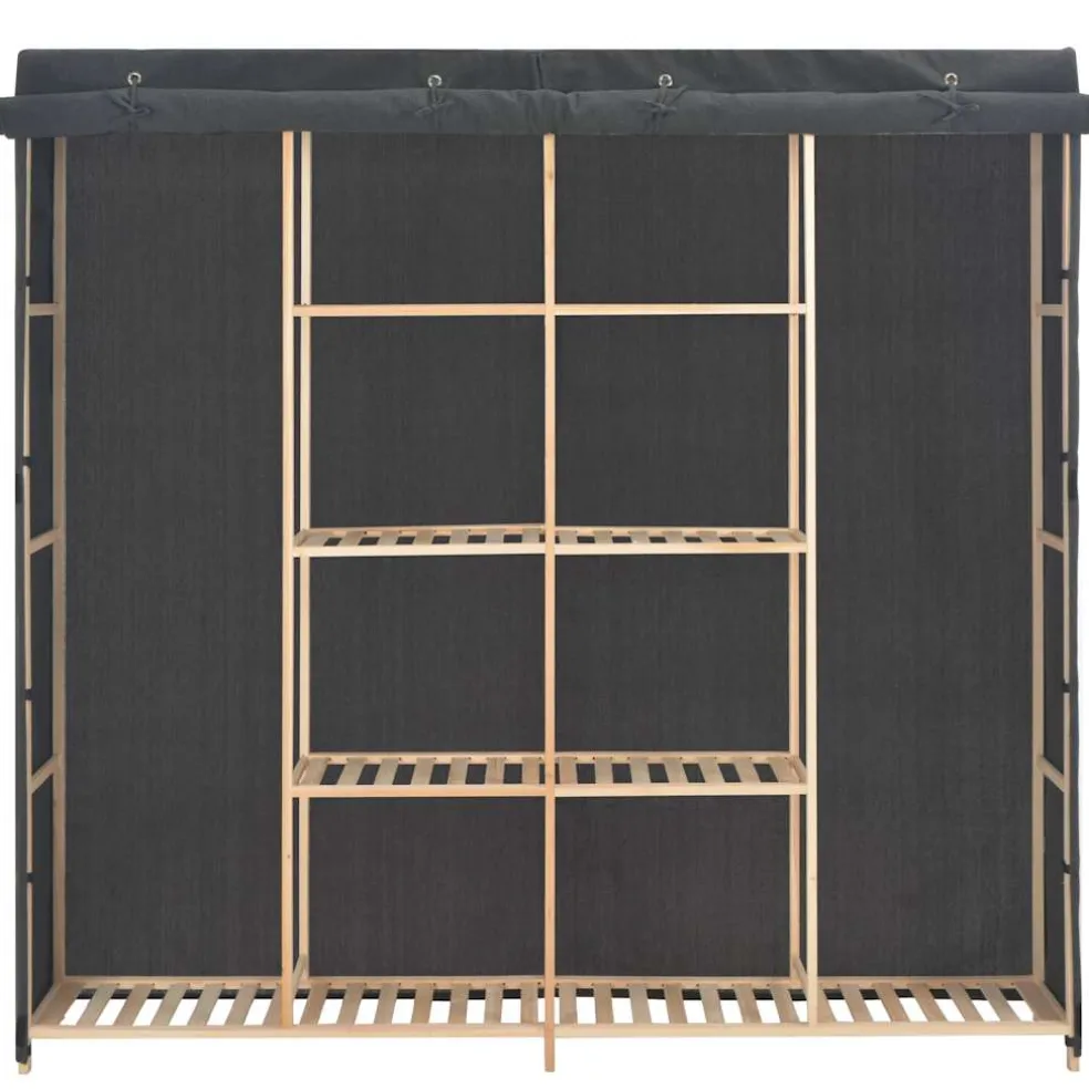 vidaXL Kledingkast 173x40x170 cm stof grijs
