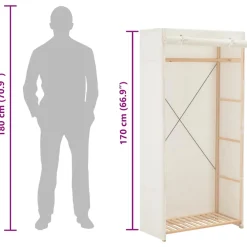 vidaXL Kledingkast 79x40x170 cm stof wit