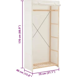 vidaXL Kledingkast 79x40x170 cm stof wit