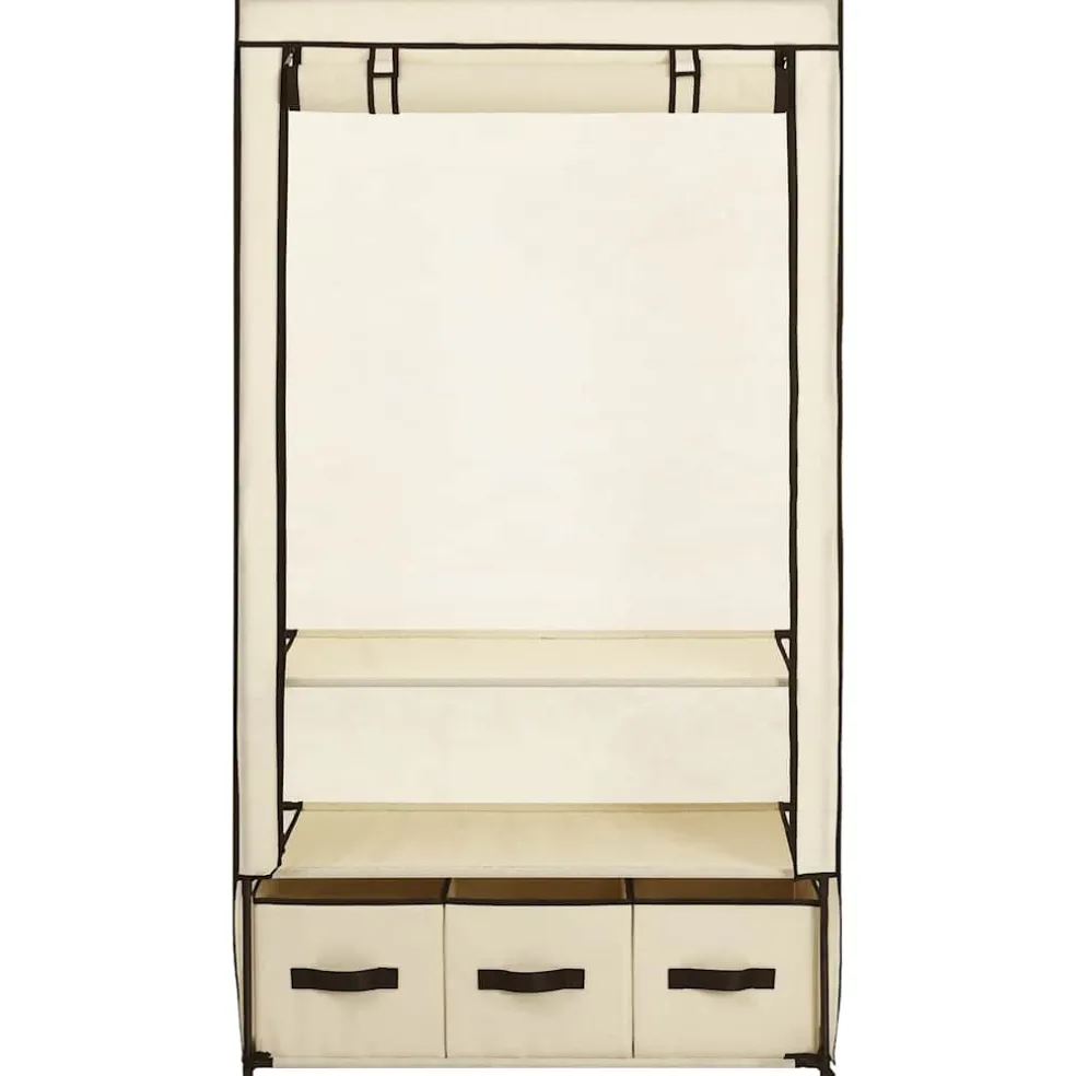 vidaXL Kledingkast 87x49x159 cm stof crème