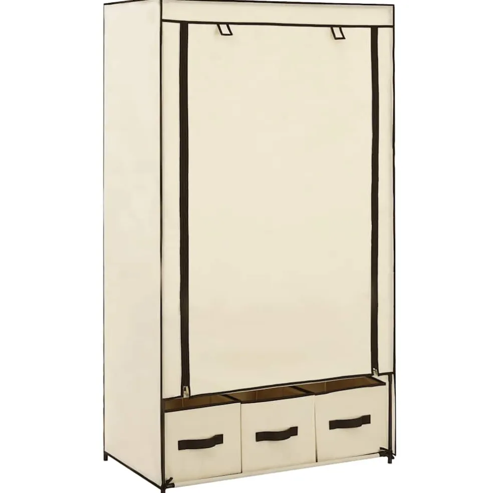 vidaXL Kledingkast 87x49x159 cm stof crème