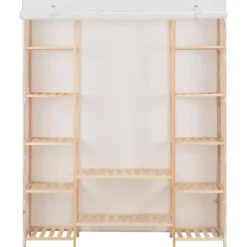 vidaXL Kledingkast 135x40x170 cm stof wit