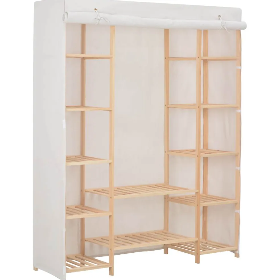vidaXL Kledingkast 135x40x170 cm stof wit