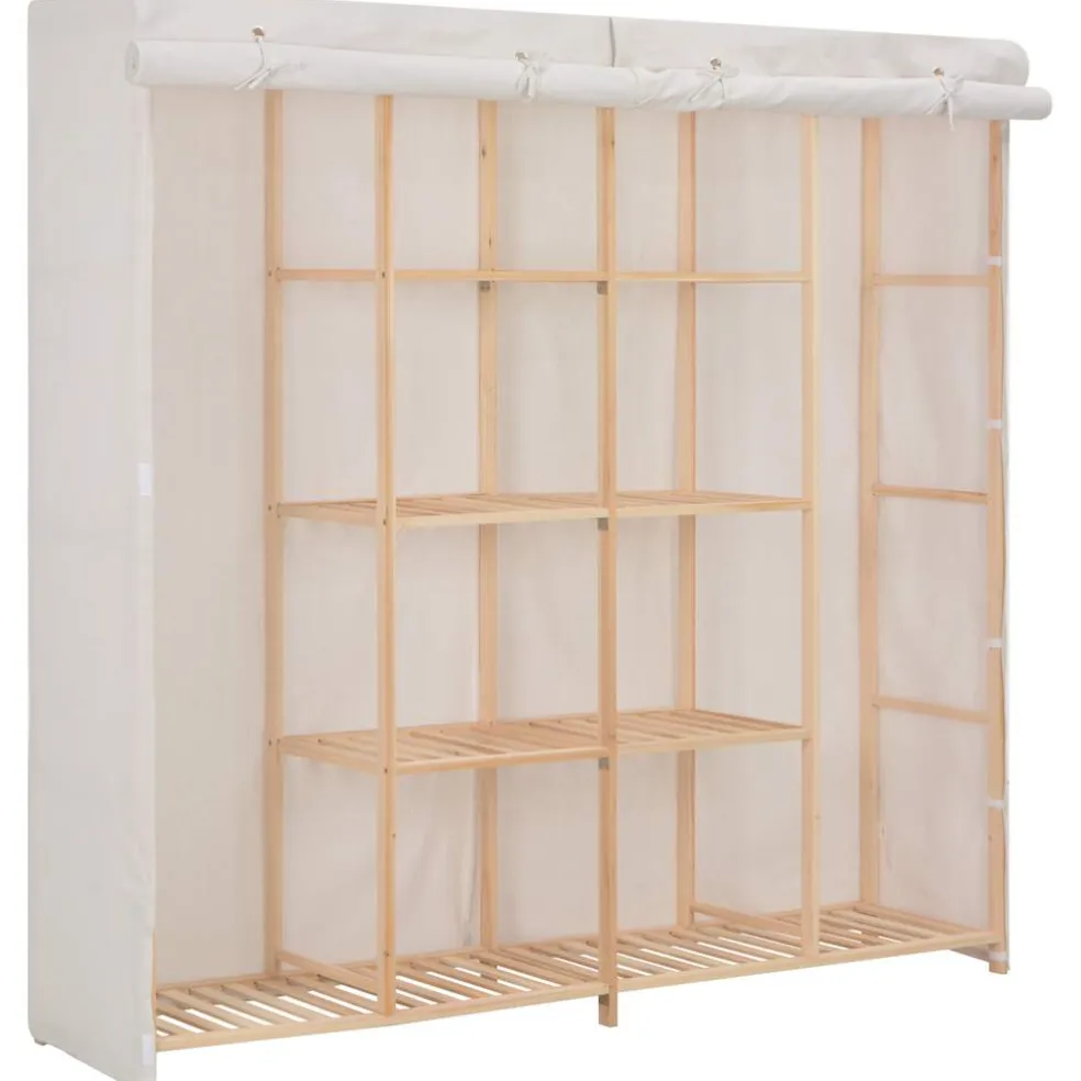 vidaXL Kledingkast 173x40x170 cm stof wit