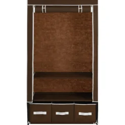 vidaXL Kledingkast 87x49x159 cm stof bruin