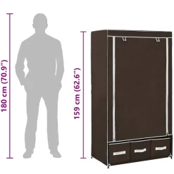vidaXL Kledingkast 87x49x159 cm stof bruin