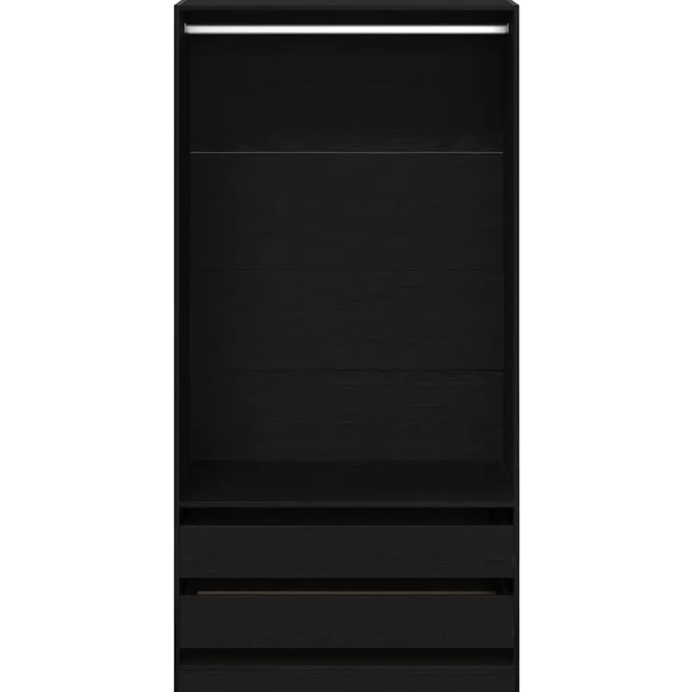 vidaXL Kledingkast Zwart Eiken 100 x 50 x 200 cm Bewerkt hout