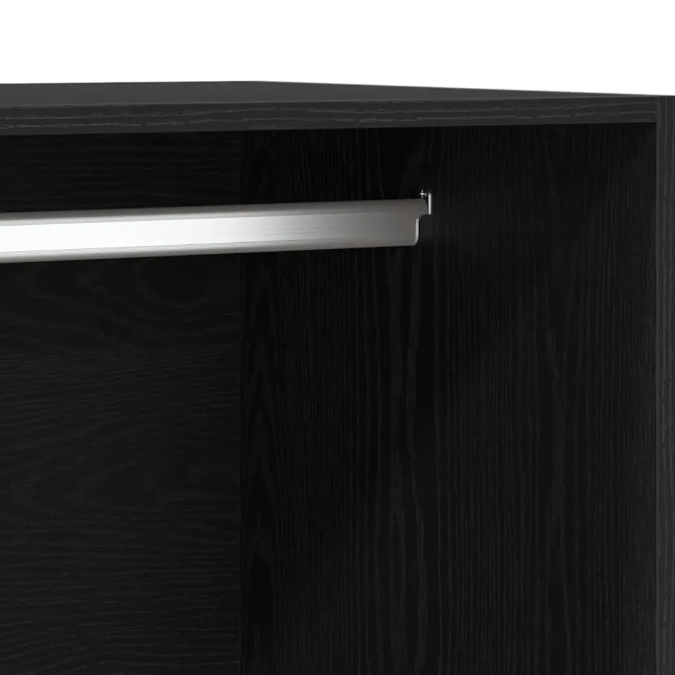 vidaXL Kledingkast Zwart Eiken 100 x 50 x 200 cm Bewerkt hout
