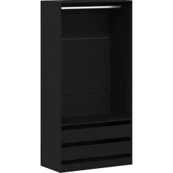 vidaXL Kledingkast Zwart Eiken 100 x 50 x 200 cm Bewerkt hout