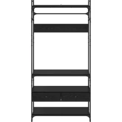 vidaXL Kledingkast Zwart eiken 89 x 39 x 184.5 cm Bewerkt hout