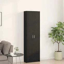 vidaXL Kledingkast Zwart Eiken 55 x 25 x 189 cm Bewerkt hout
