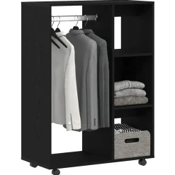 vidaXL Kledingkast Zwart Eiken 80x40x110 cm Bewerkt Hout